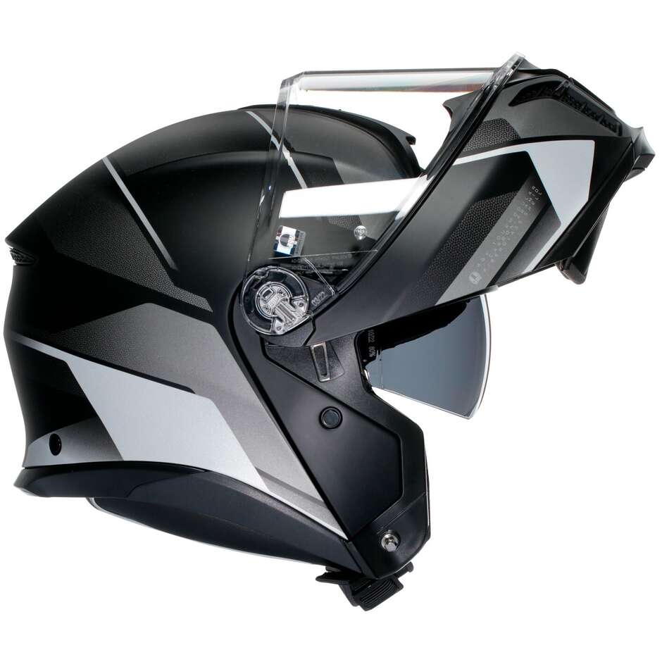 Casco Moto Modulare P/J Agv  TOURMODULAR MULTI  PERCEPTION Opaco Nero Silver