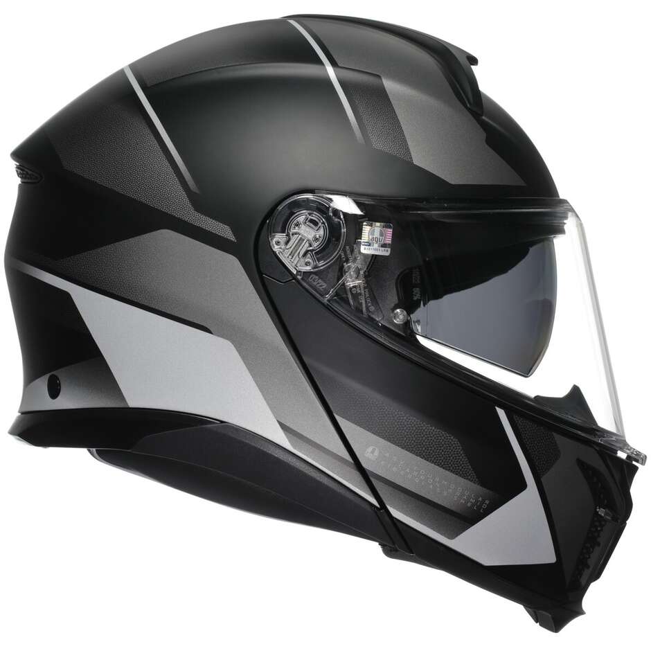 Casco Moto Modulare P/J Agv  TOURMODULAR MULTI  PERCEPTION Opaco Nero Silver