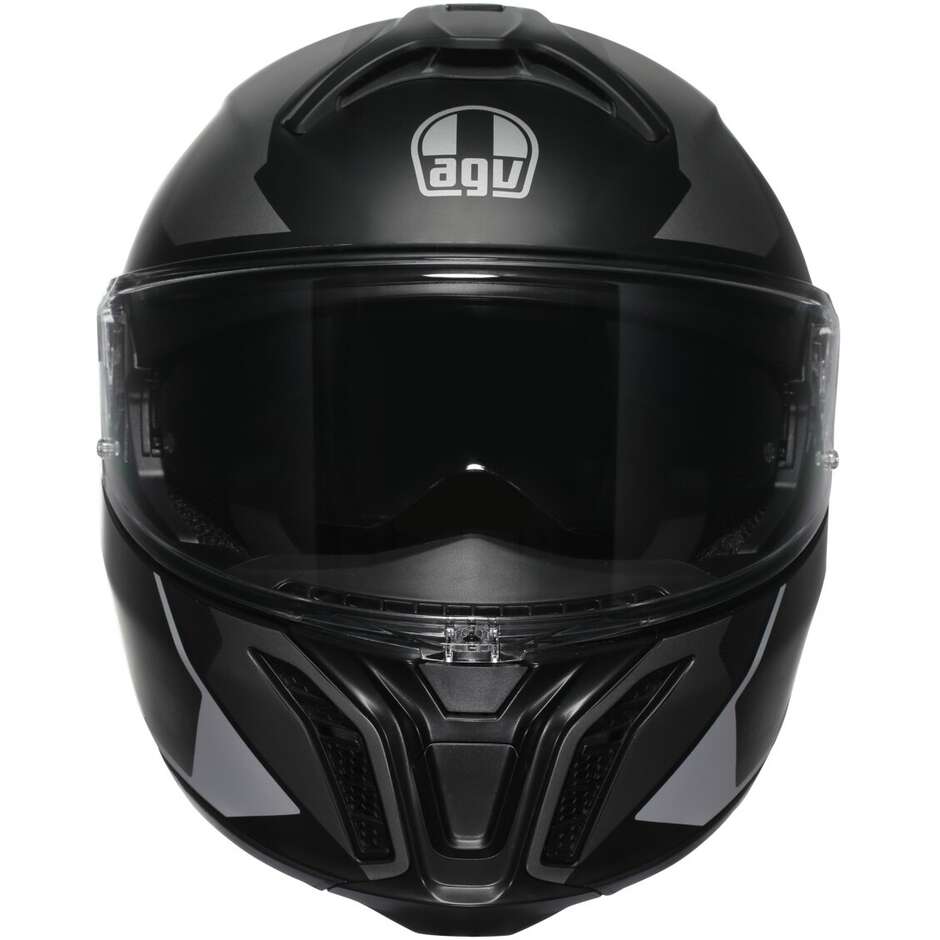 Casco Moto Modulare P/J Agv  TOURMODULAR MULTI  PERCEPTION Opaco Nero Silver