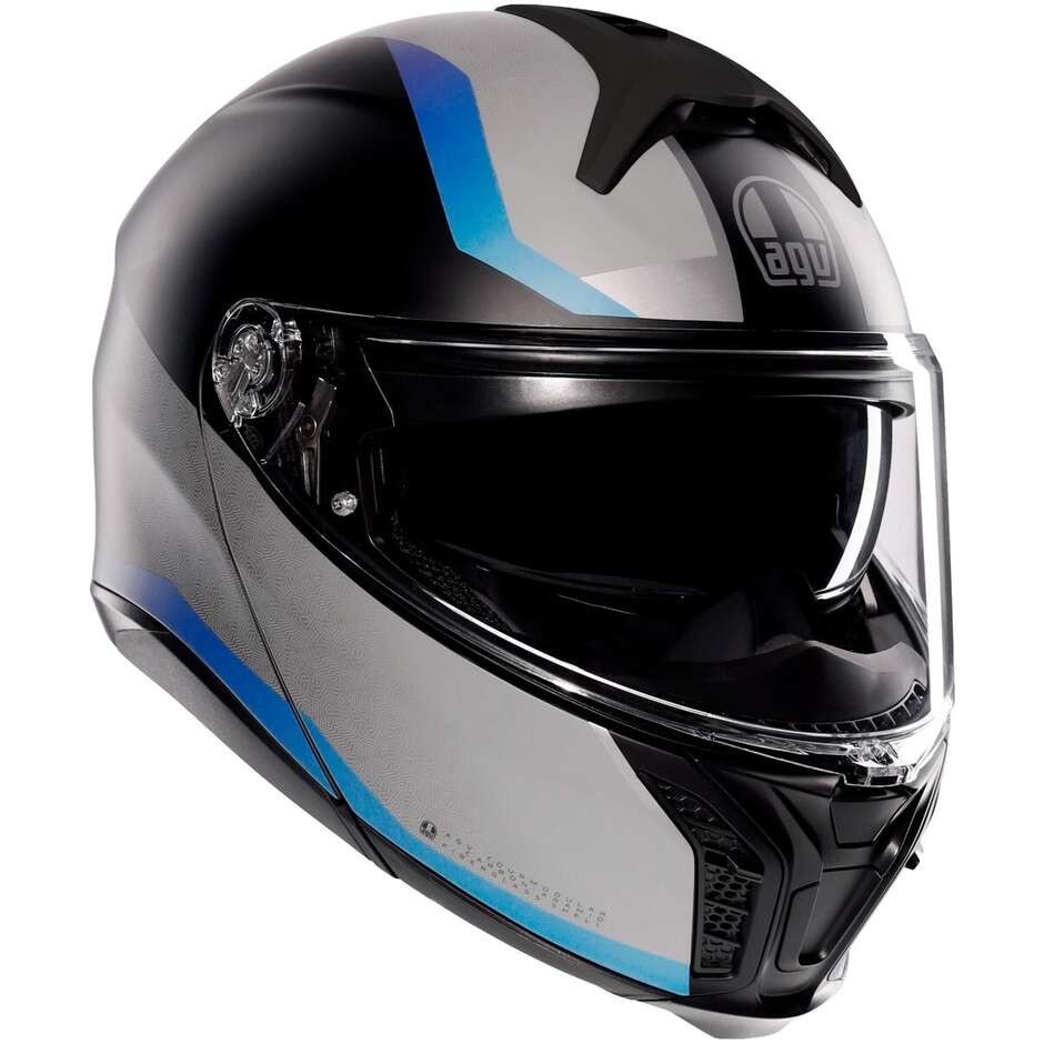 Casco Moto Modulare P/J Agv TOURMODULAR STRAY Opaco Nero Grigio Blu