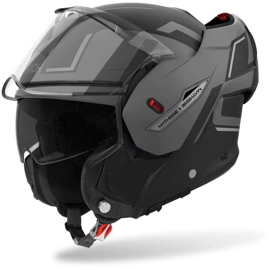 Casco Moto Modulare P/J MATHISSE 2 GENIUS Grigio Opaco taglia XS