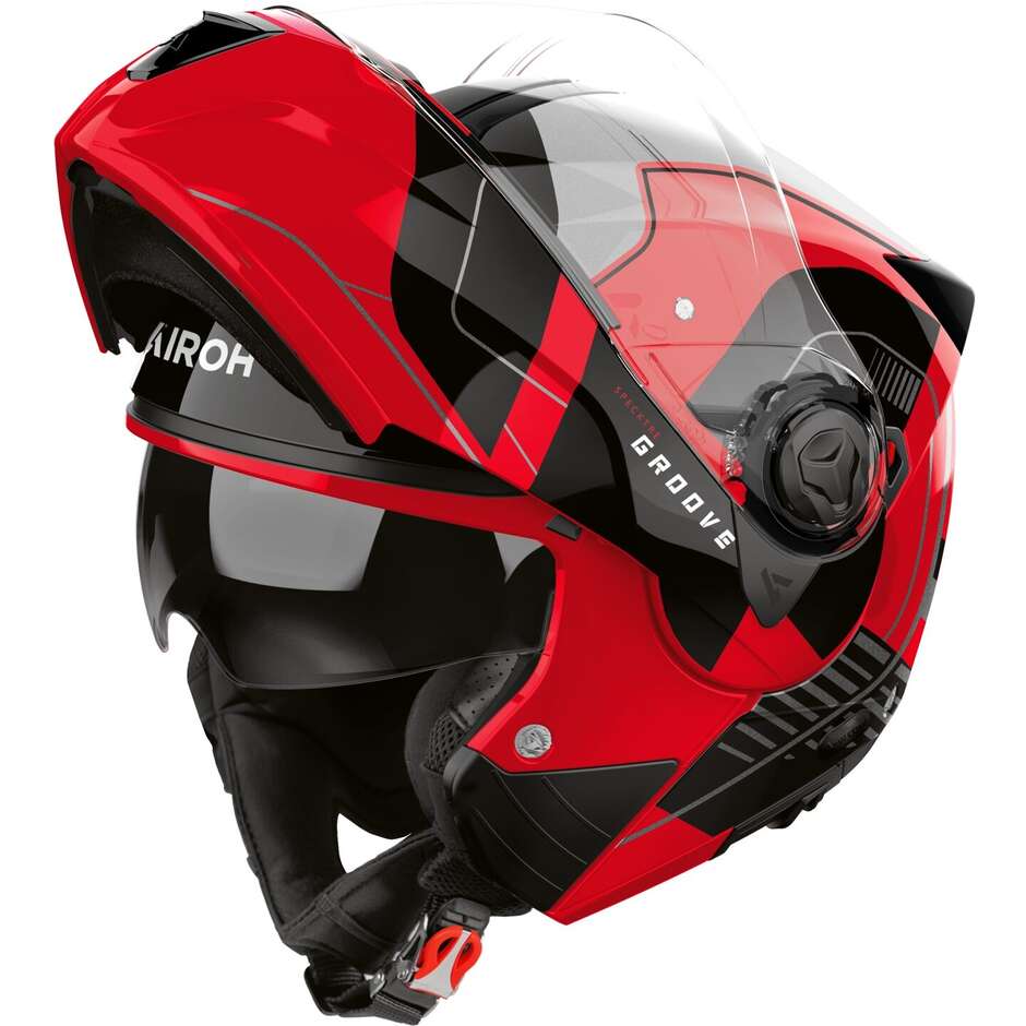 Casco Moto Modulare P/J Airoh SPECKTRE GROOVE Rosso Lucido