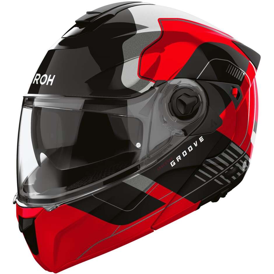 Casco Moto Modulare P/J Airoh SPECKTRE GROOVE Rosso Lucido