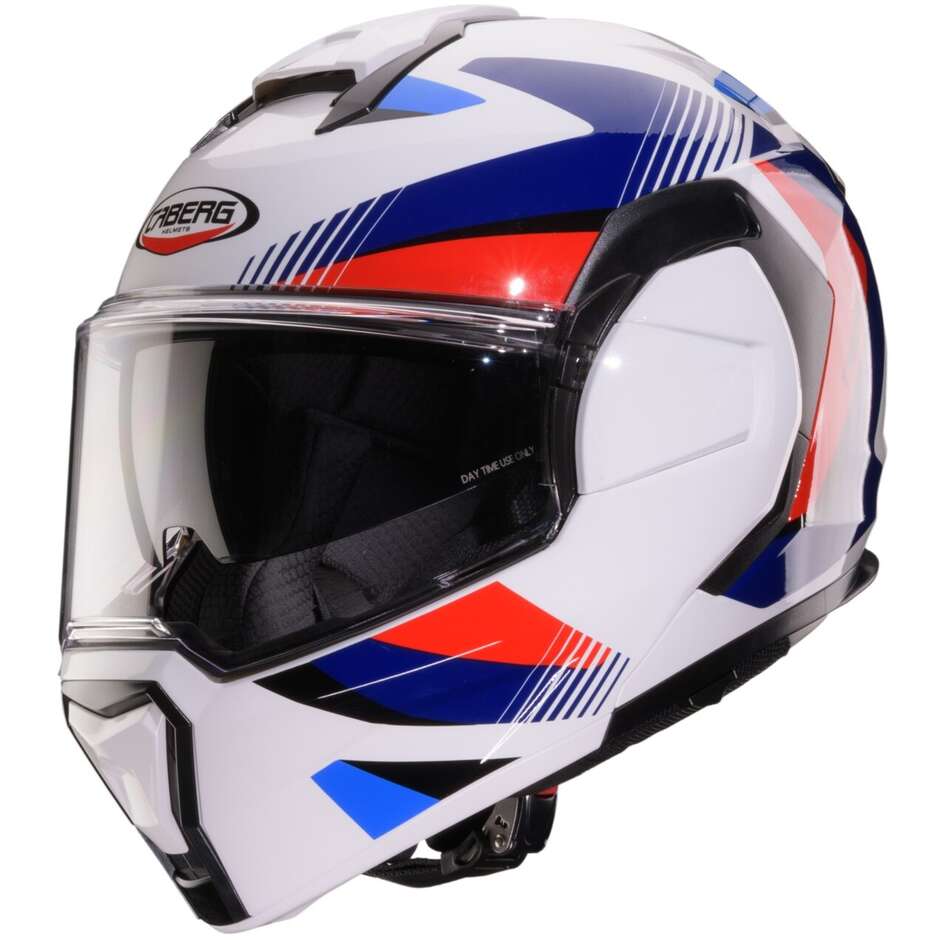 Casco Moto Modulare P/J Caberg TRIP LUNAR Bianco Rosso Blu Azzurro