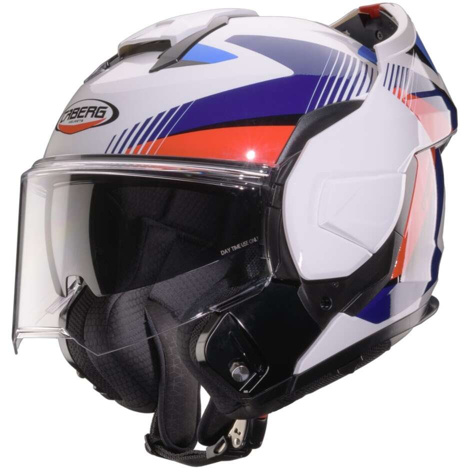 Casco Moto Modulare P/J Caberg TRIP LUNAR Bianco Rosso Blu Azzurro