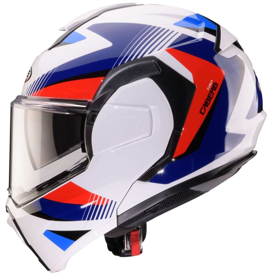 Casco Moto Modulare P/J Caberg TRIP LUNAR Bianco Rosso Blu Azzurro