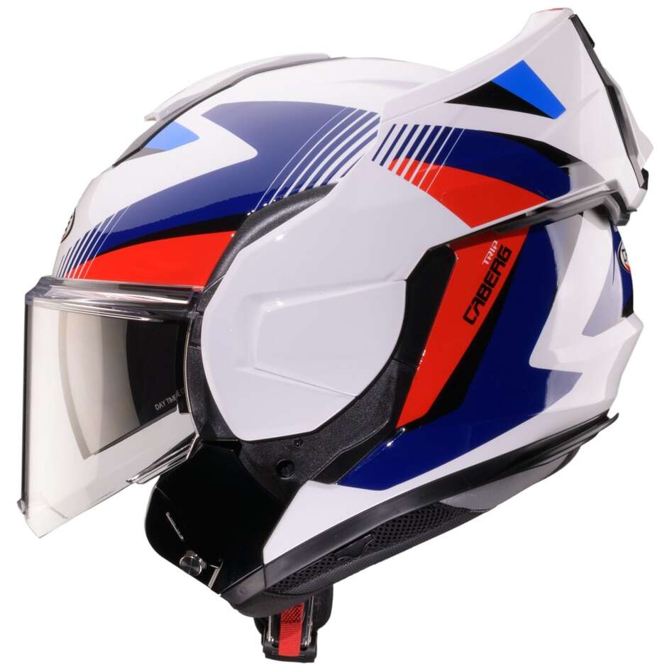 Casco Moto Modulare P/J Caberg TRIP LUNAR Bianco Rosso Blu Azzurro