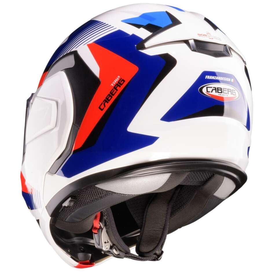 Casco Moto Modulare P/J Caberg TRIP LUNAR Bianco Rosso Blu Azzurro