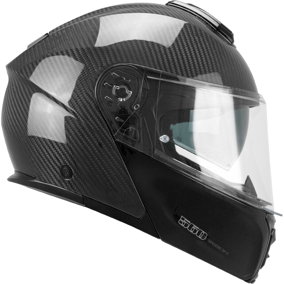 Casco Moto Modulare P/J CGM 560C MAD PRO Carbon Nero