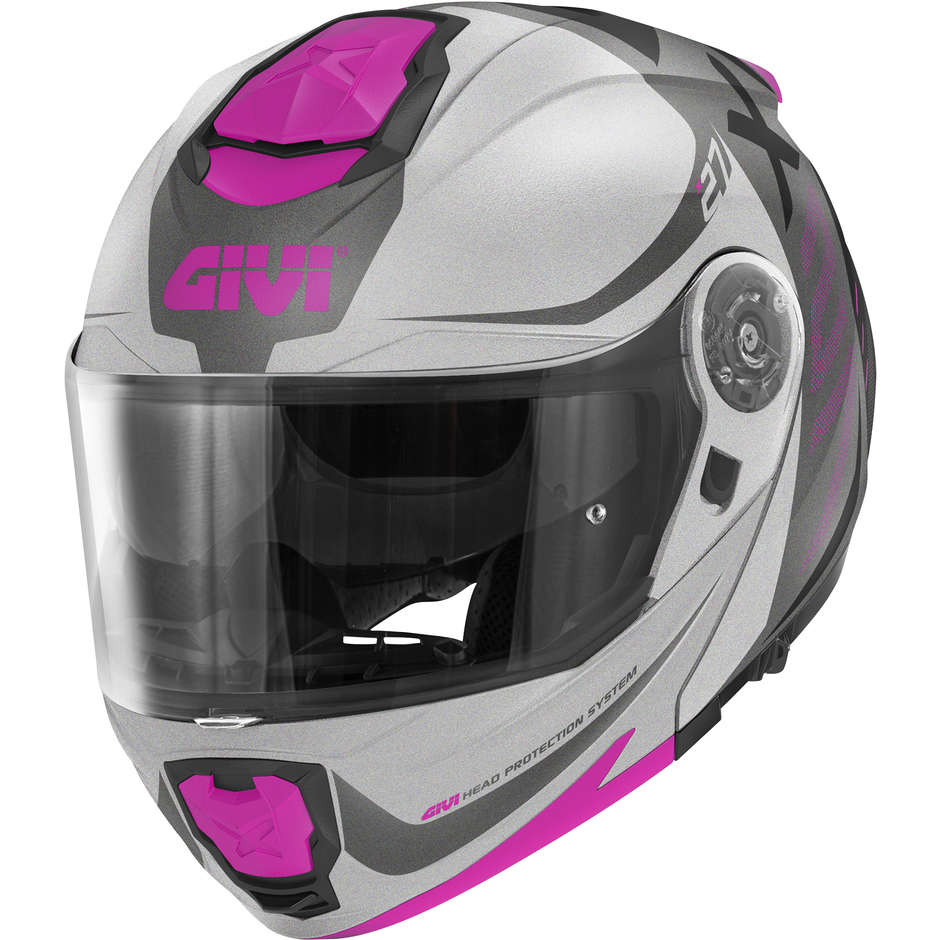 Casco Moto Modulare P/J Givi X.27 DIMENSION LADY Titanio Opaco Viola