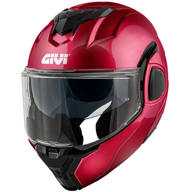 Casco Moto Modulare P/J X36 FIBRA Bordeaux taglia S