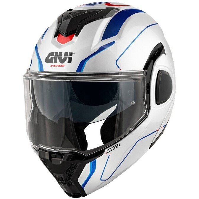 Casco Moto Modulare P/J X36 FIBRA PULSE Bianco Blu Ross taglia M