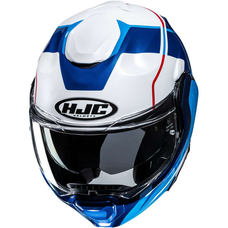 Casco Moto Modulare P/J Hjc F100 ASTRA MC21 Blu Rosso