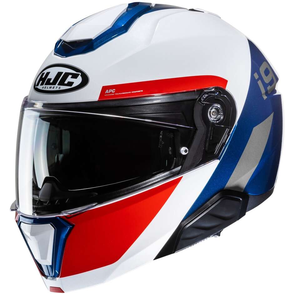 Casco Moto Modulare P/J i91 BINA MC21 Bianco Blu Rosso taglia 2XL