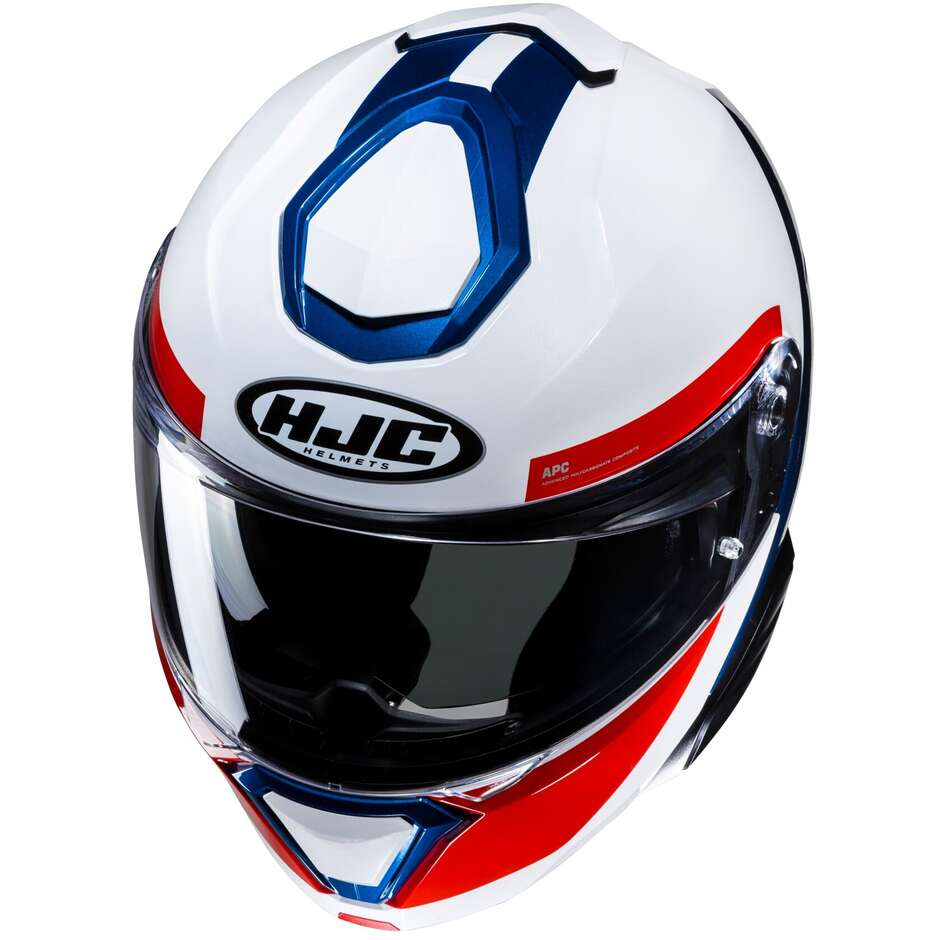 Casco Moto Modulare P/J Hjc i91 BINA MC21 Bianco Blu Rosso