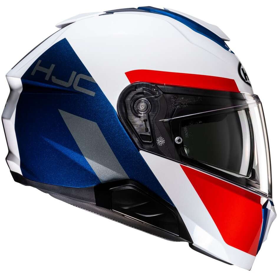 Casco Moto Modulare P/J Hjc i91 BINA MC21 Bianco Blu Rosso