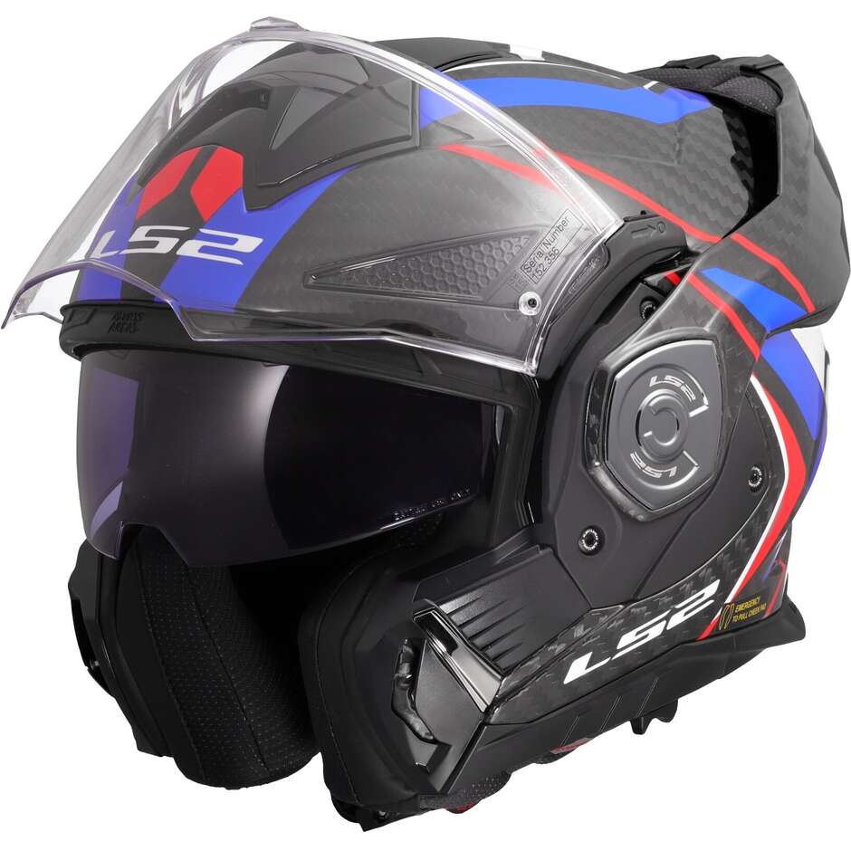 Casco Moto Modulare P/J in Carbonio LS2 FF901 ADVANT X C FUTURE II Bianco Blue
