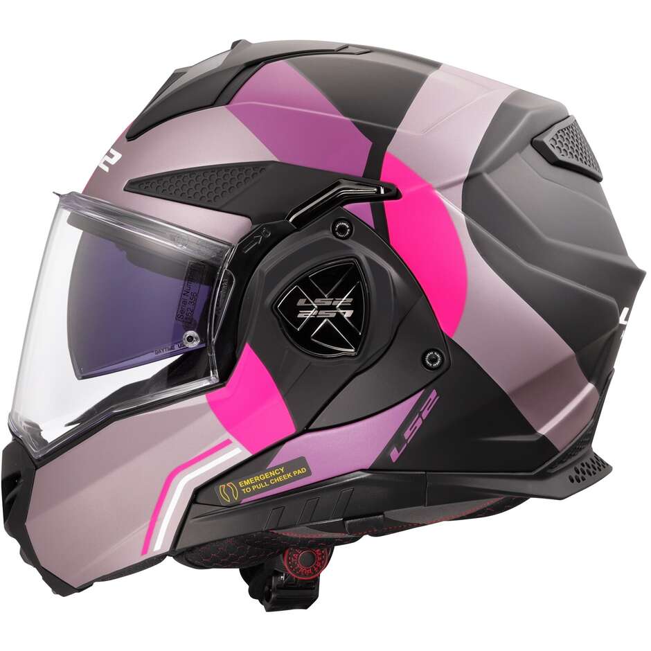Casco Moto Modulare P/J in HPFC LS2 FF901 ADVANT X ULTRA Grigio Porpora