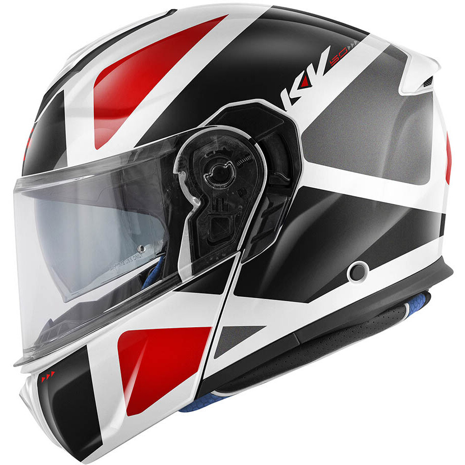 Casco Moto Modulare P/J Kappa KV50F GALAXY Bianco Nero Rosso