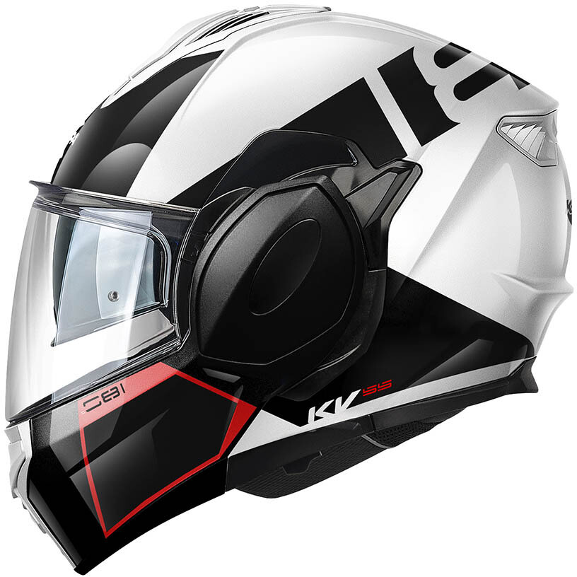 Casco Moto Modulare P/J KV55F YORK Bianco Nero Rosso taglia XL