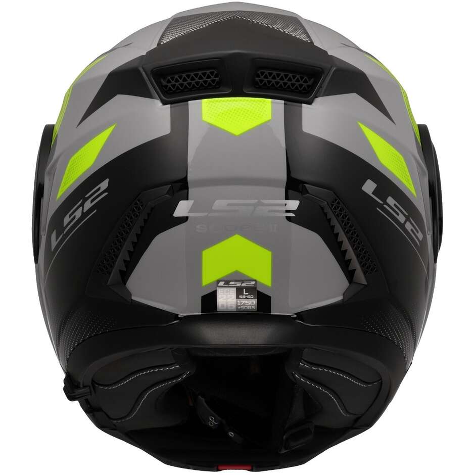 Casco Moto Modulare P/J LS2 FF902 SCOPE II DURIA Grigio Giallo Fluo