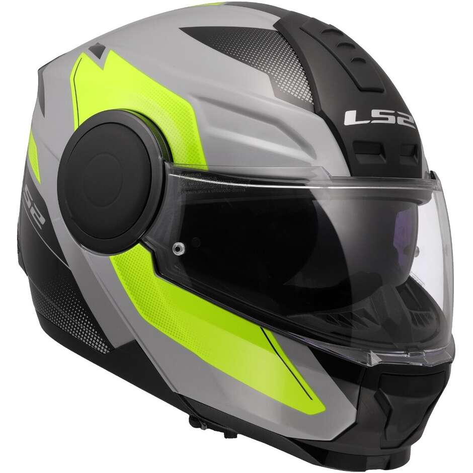 Casco Moto Modulare P/J LS2 FF902 SCOPE II DURIA Grigio Giallo Fluo