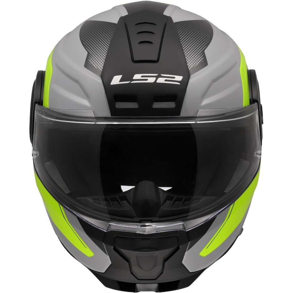 Casco Moto Modulare P/J LS2 FF902 SCOPE II DURIA Grigio Giallo Fluo