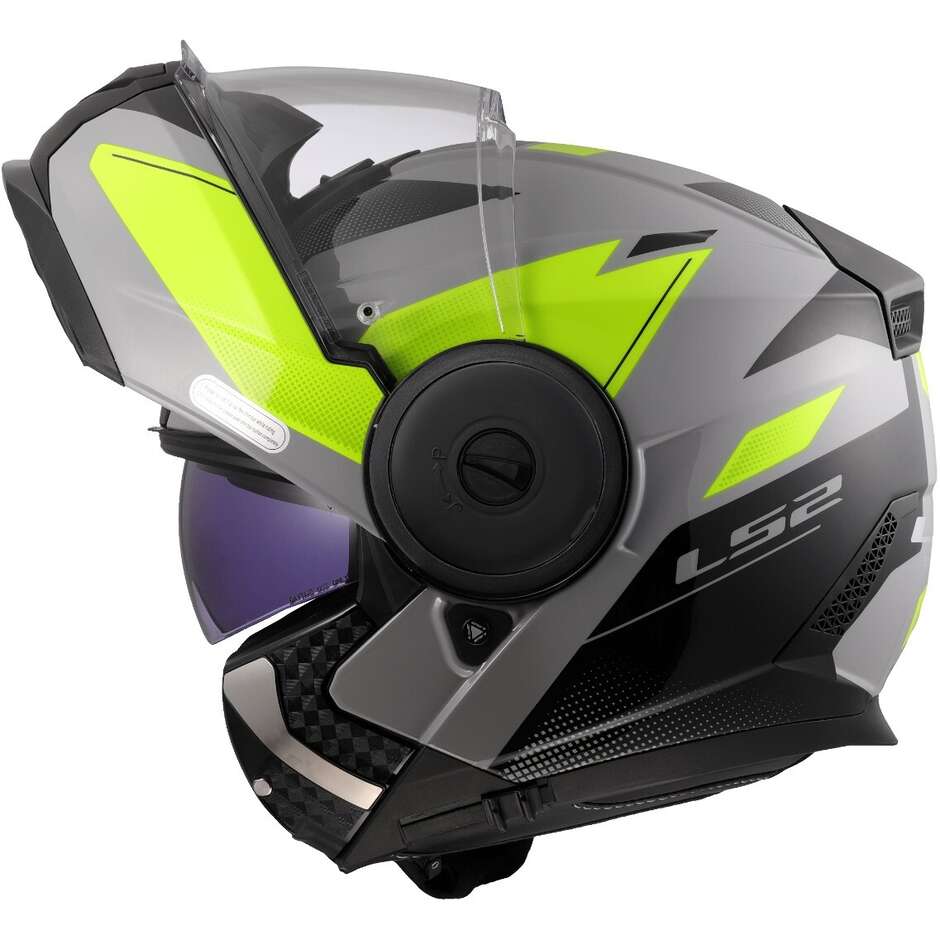 Casco Moto Modulare P/J LS2 FF902 SCOPE II DURIA Grigio Giallo Fluo