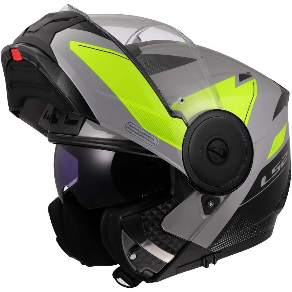 Casco Moto Modulare P/J LS2 FF902 SCOPE II DURIA Grigio Giallo Fluo