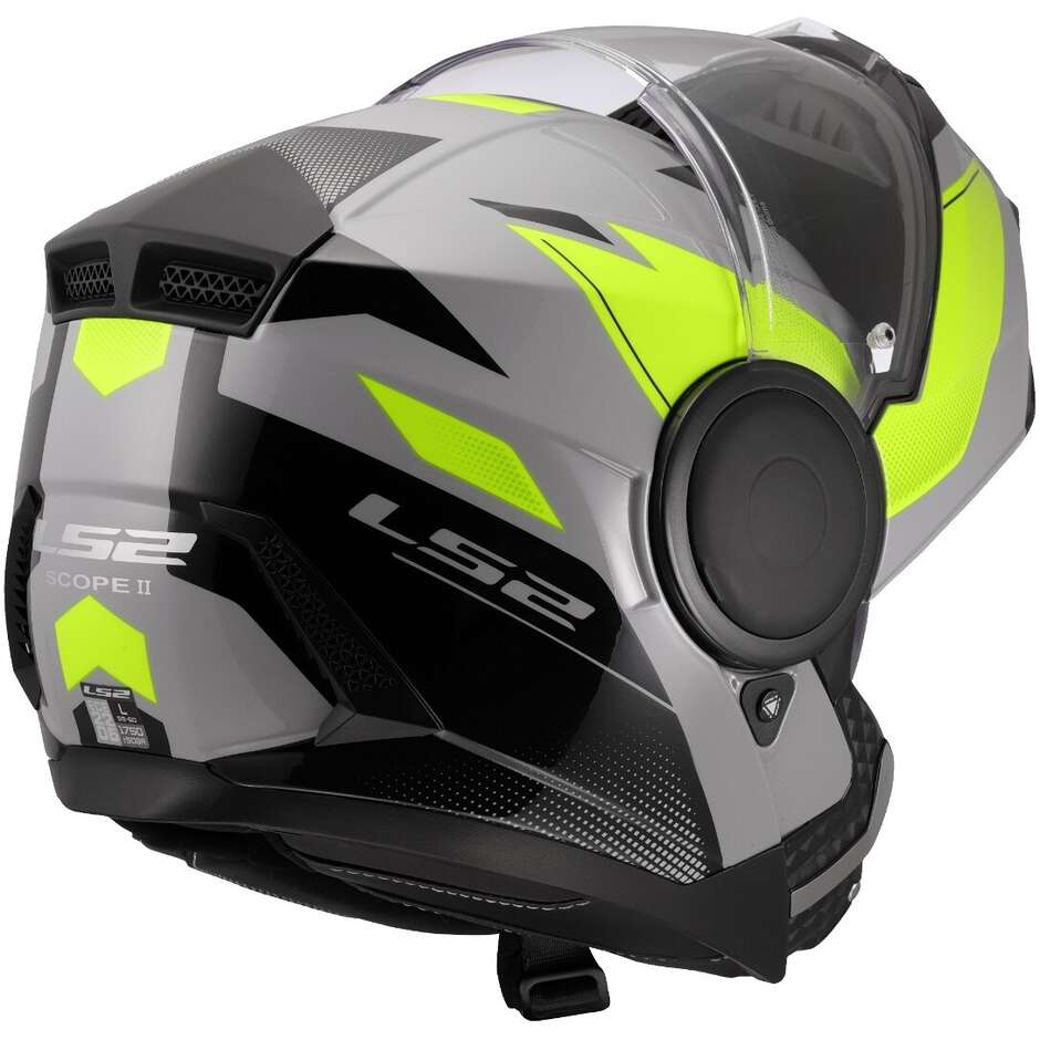 Casco Moto Modulare P/J LS2 FF902 SCOPE II DURIA Grigio Giallo Fluo