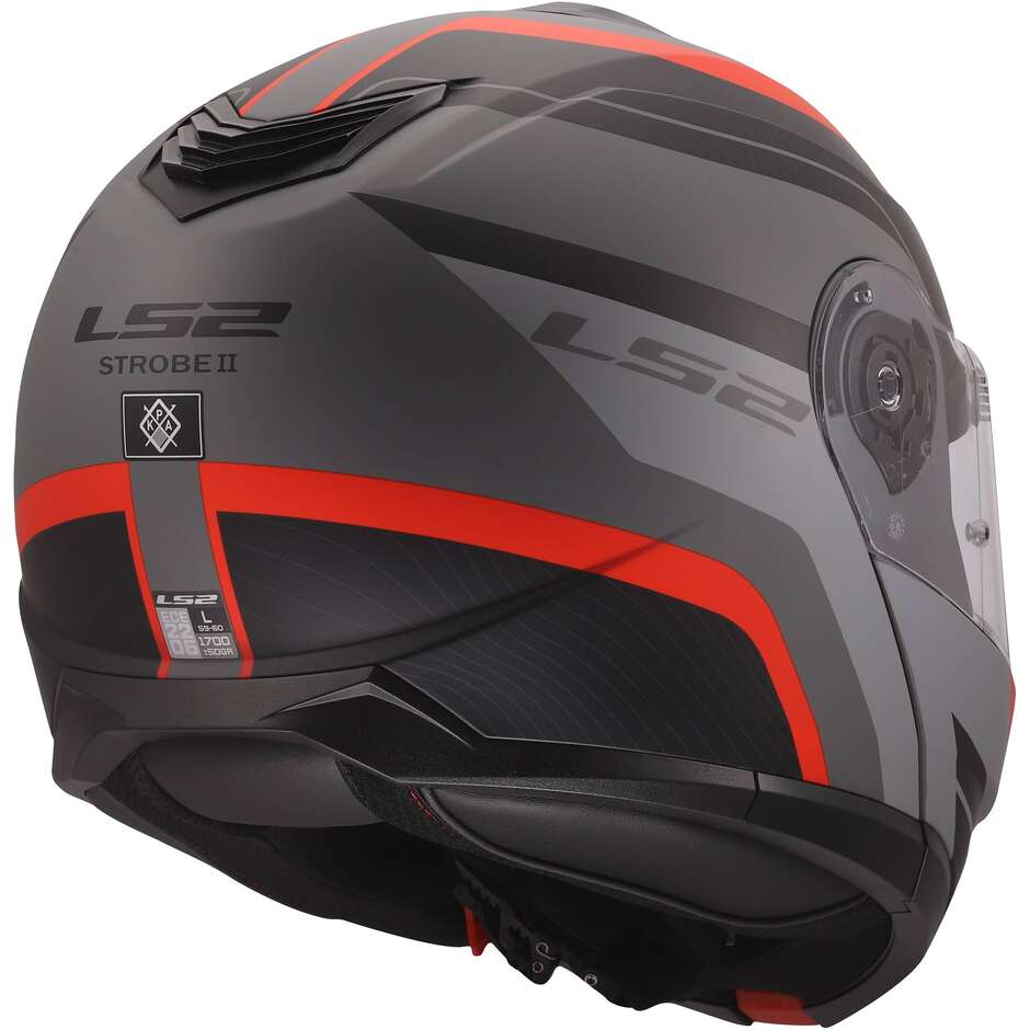 Casco Moto Modulare P/J LS2 FF908 STROBE II MONZA Nero Grigio Rosso