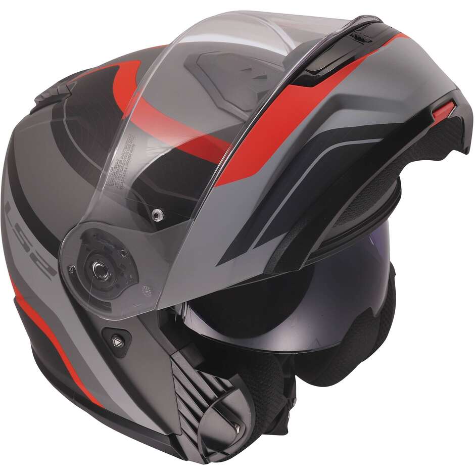 Casco Moto Modulare P/J LS2 FF908 STROBE II MONZA Nero Grigio Rosso