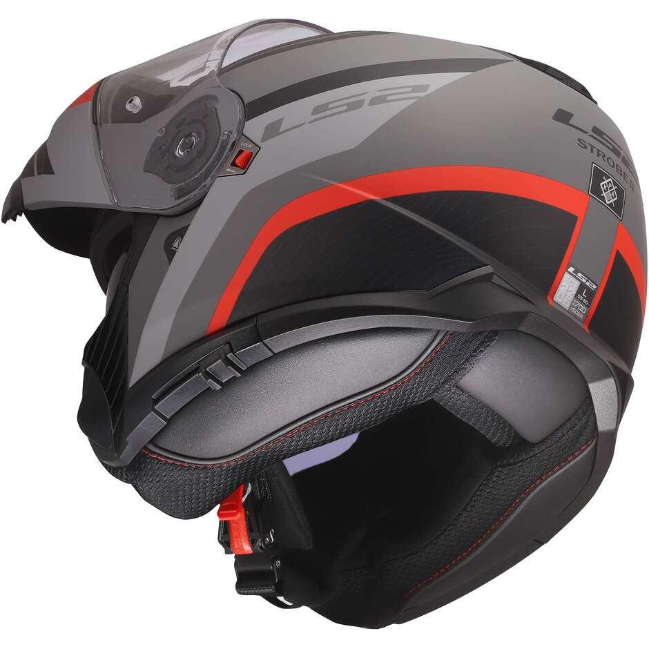 Casco Moto Modulare P/J LS2 FF908 STROBE II MONZA Nero Grigio Rosso