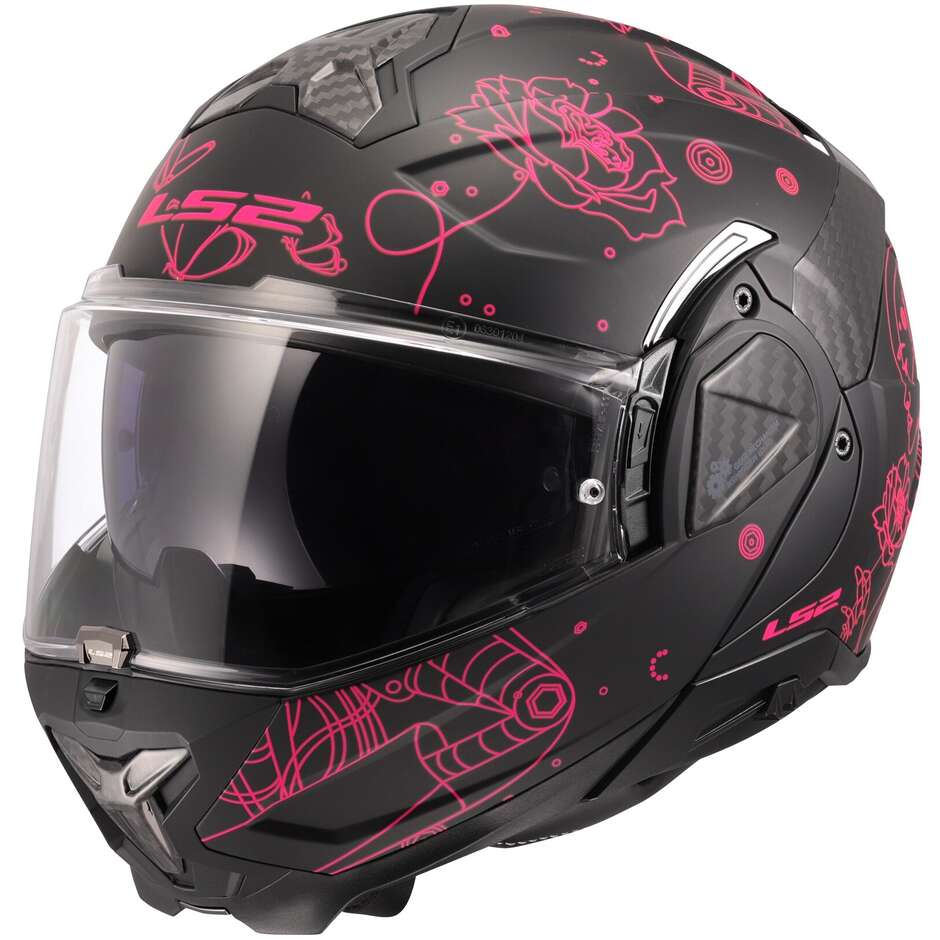 Casco Moto Modulare P/J LS2 FF910 ADVANT II SOPHIA Nero Rosa
