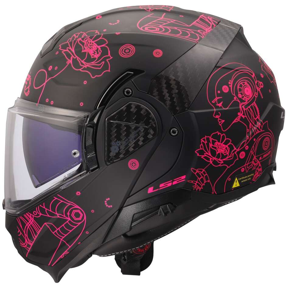 Casco Moto Modulare P/J LS2 FF910 ADVANT II SOPHIA Nero Rosa