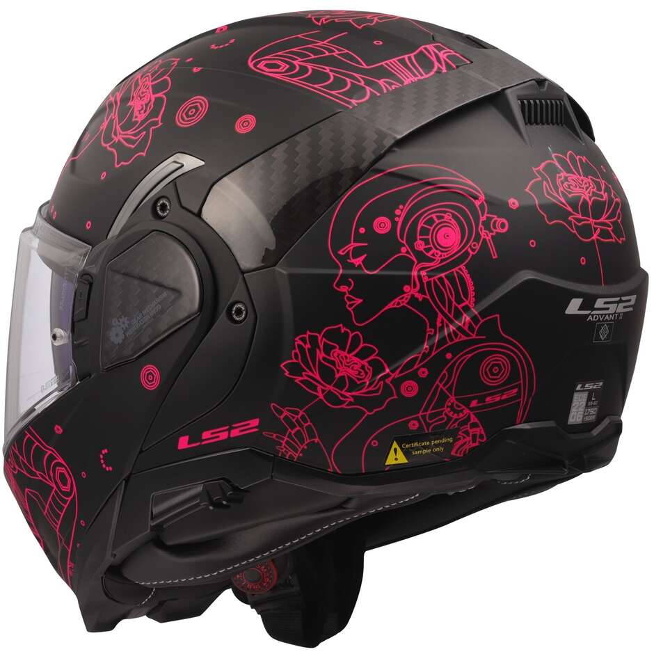 Casco Moto Modulare P/J LS2 FF910 ADVANT II SOPHIA Nero Rosa