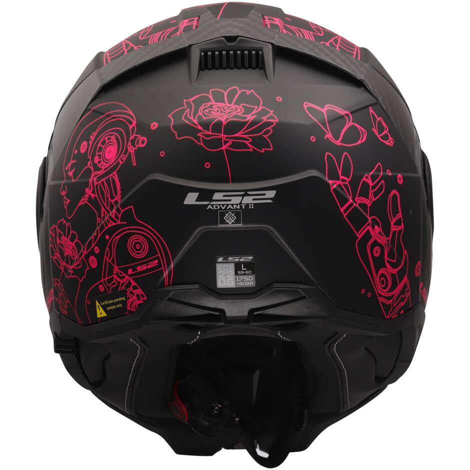 Casco Moto Modulare P/J LS2 FF910 ADVANT II SOPHIA Nero Rosa