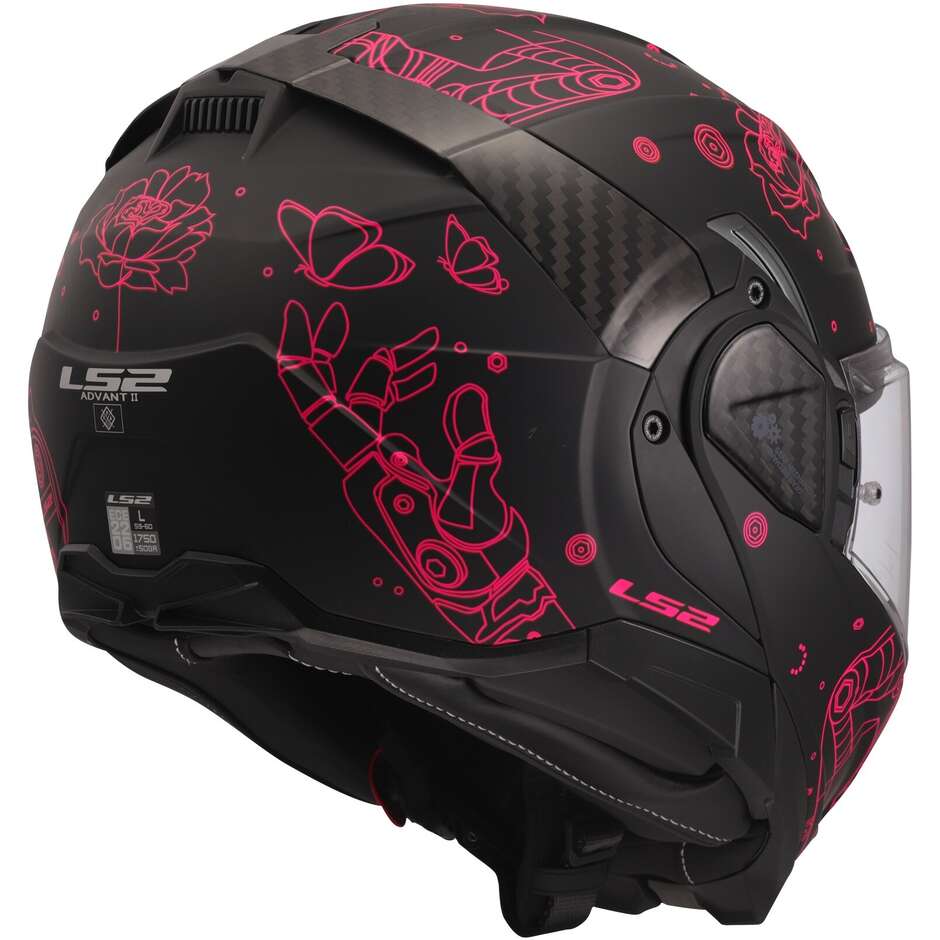 Casco Moto Modulare P/J LS2 FF910 ADVANT II SOPHIA Nero Rosa