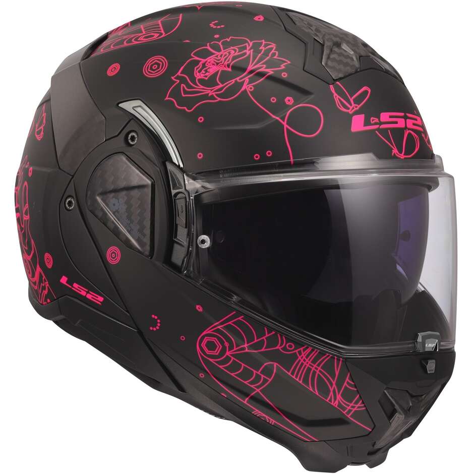 Casco Moto Modulare P/J LS2 FF910 ADVANT II SOPHIA Nero Rosa
