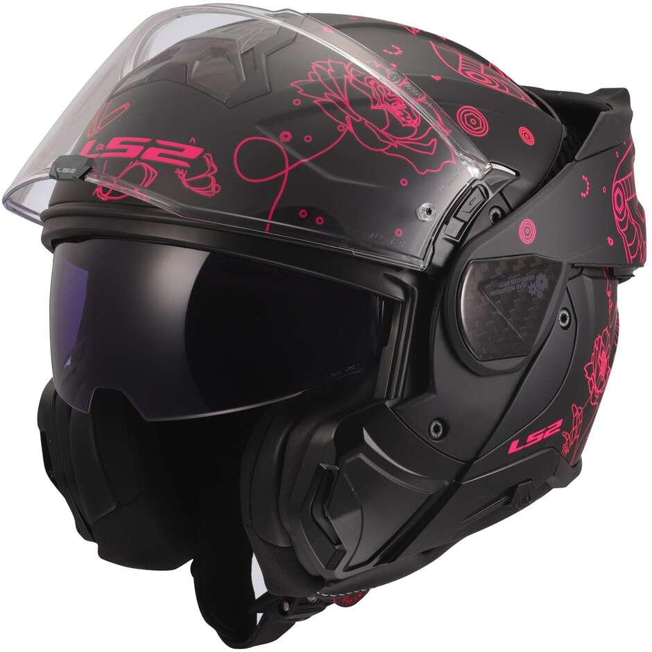 Casco Moto Modulare P/J LS2 FF910 ADVANT II SOPHIA Nero Rosa