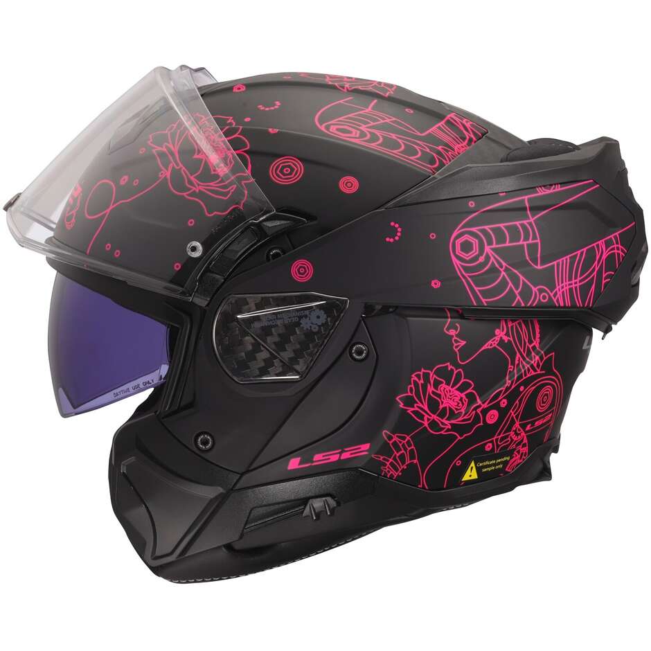 Casco Moto Modulare P/J LS2 FF910 ADVANT II SOPHIA Nero Rosa