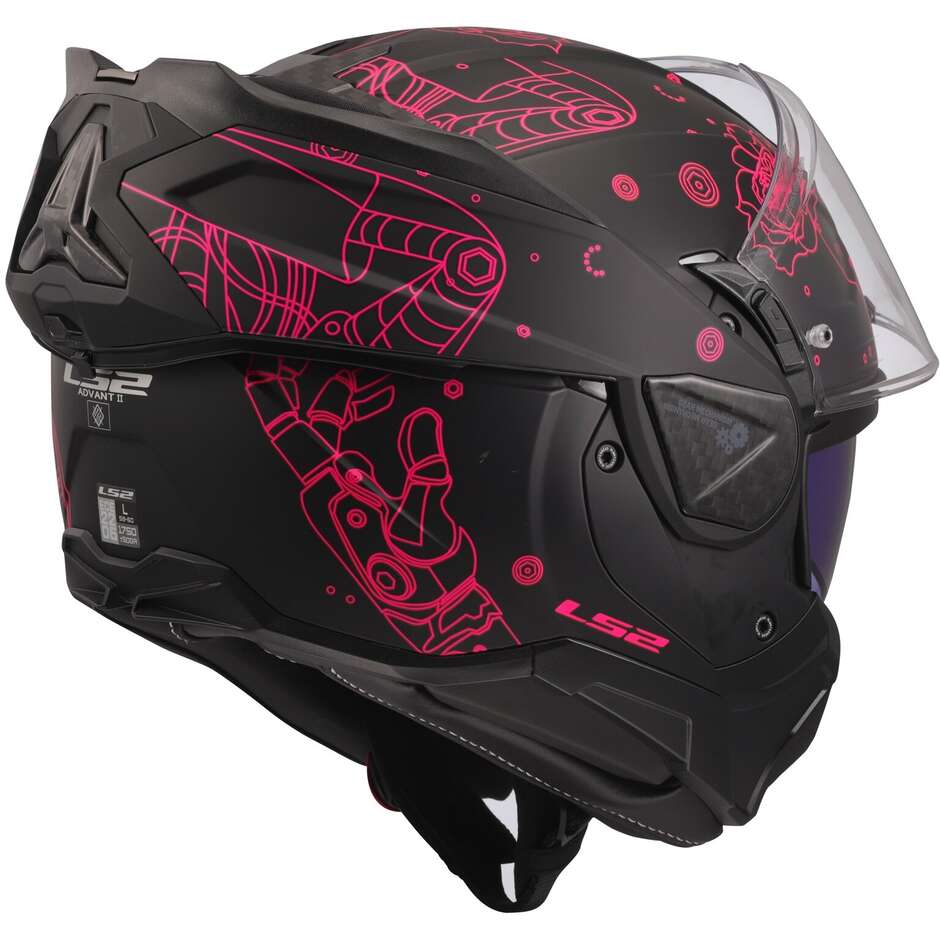 Casco Moto Modulare P/J LS2 FF910 ADVANT II SOPHIA Nero Rosa