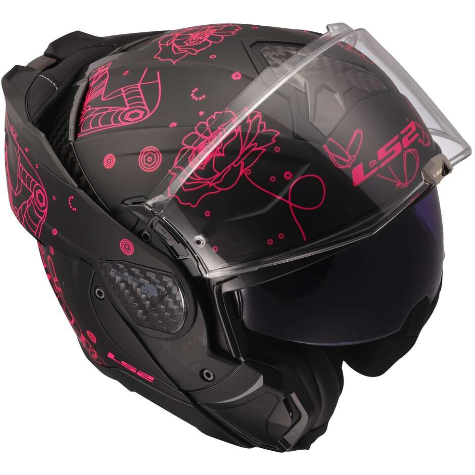 Casco Moto Modulare P/J LS2 FF910 ADVANT II SOPHIA Nero Rosa