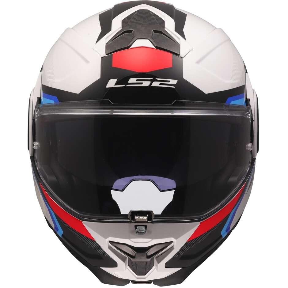 Casco Moto Modulare P/J LS2 FF910 ADVANT II TRIPLE Bianco Blue Rosso