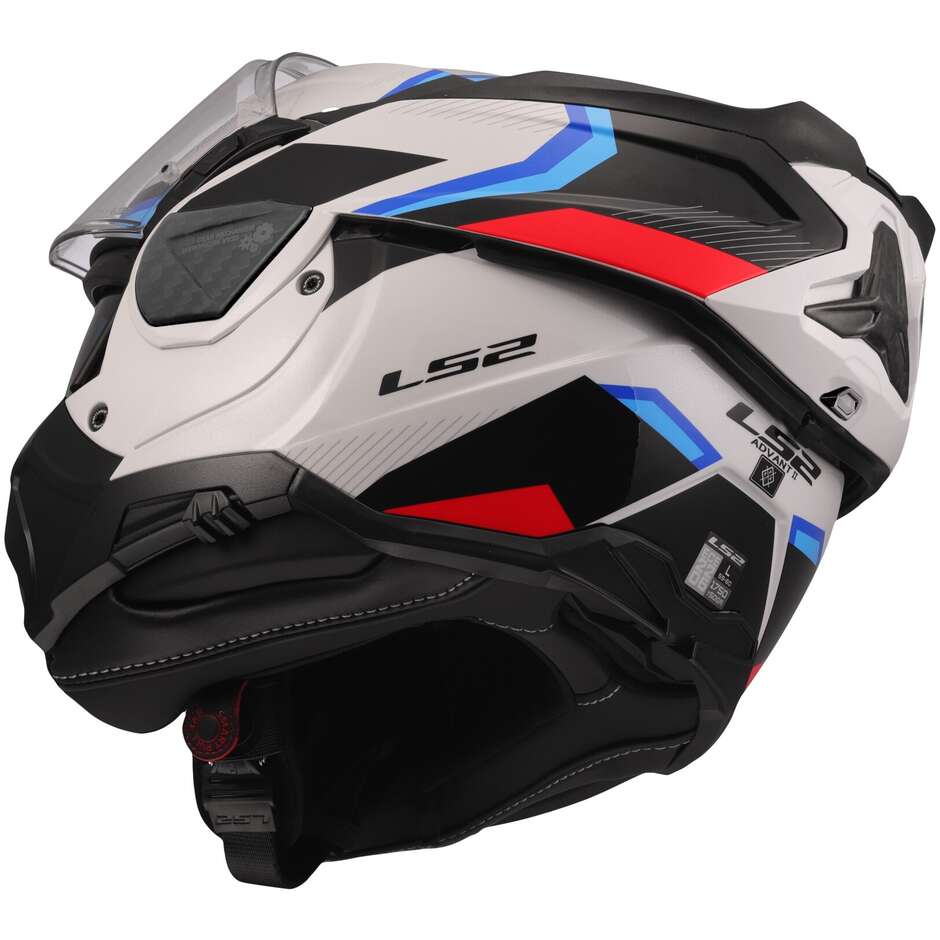 Casco Moto Modulare P/J LS2 FF910 ADVANT II TRIPLE Bianco Blue Rosso