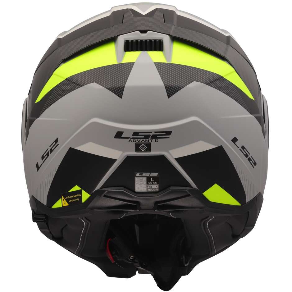 Casco Moto Modulare P/J LS2 FF910 ADVANT II TRIPLE LIGHT Grigio Giallo Fluo