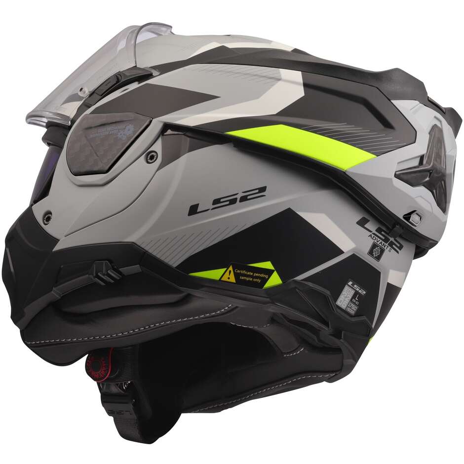 Casco Moto Modulare P/J LS2 FF910 ADVANT II TRIPLE LIGHT Grigio Giallo Fluo