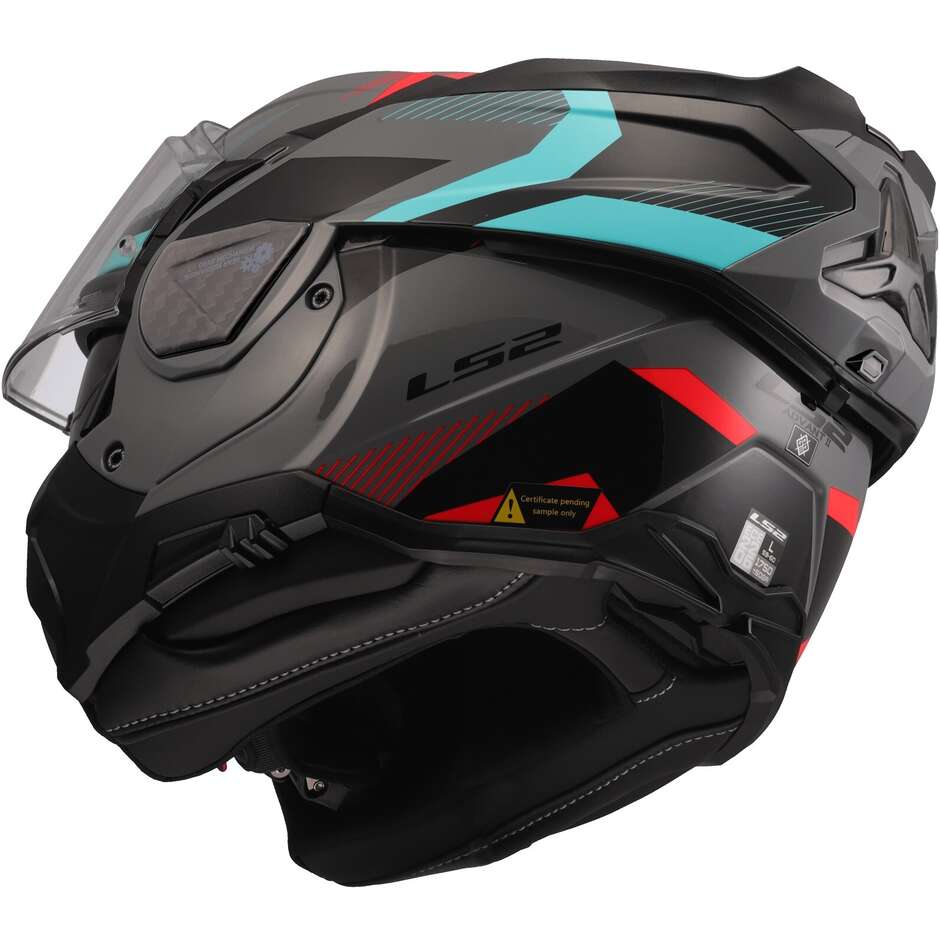 Casco Moto Modulare P/J LS2 FF910 ADVANT II TRIPLE Nardo Grigio Blue Rosso
