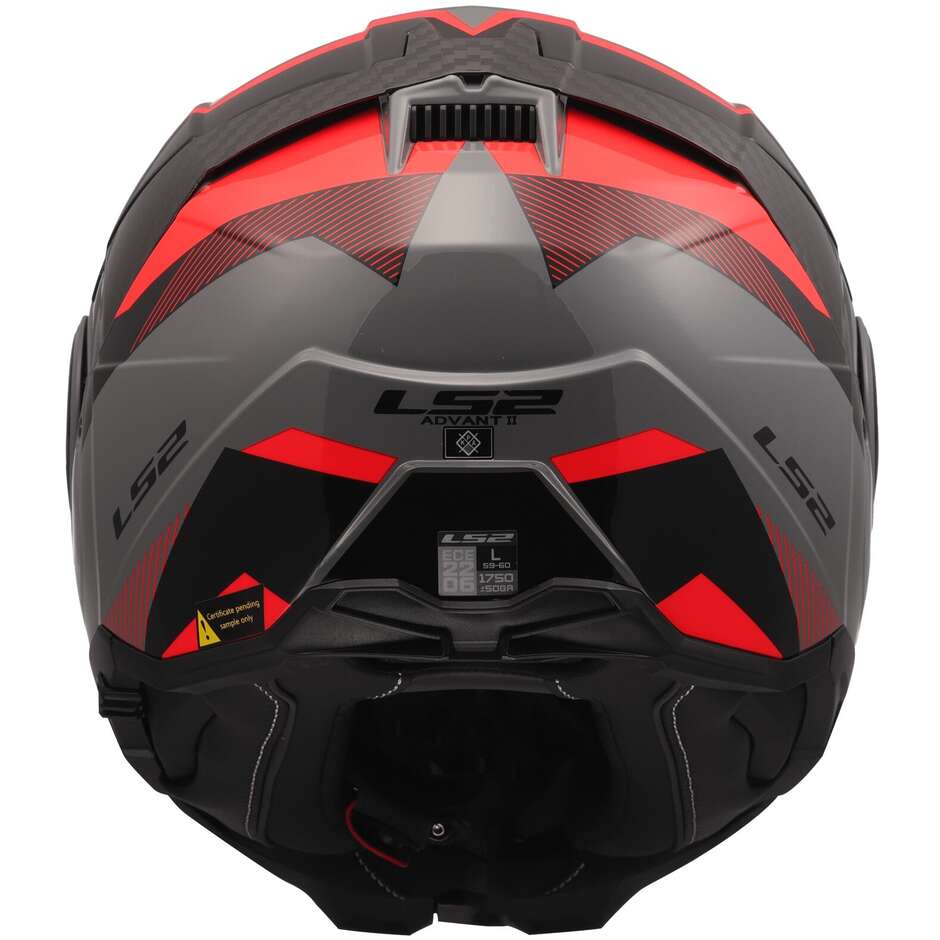 Casco Moto Modulare P/J LS2 FF910 ADVANT II TRIPLE Nardo Grigio Blue Rosso