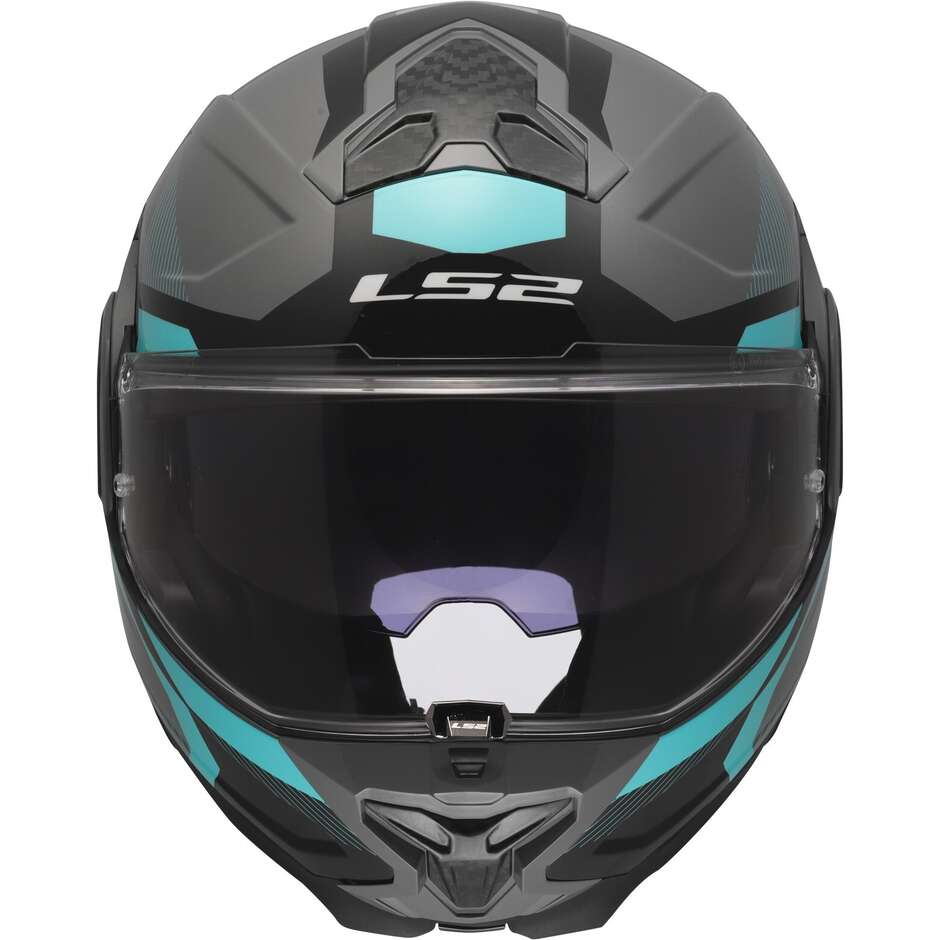 Casco Moto Modulare P/J LS2 FF910 ADVANT II TRIPLE Nardo Grigio Blue Rosso